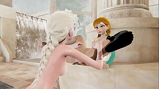 Frozen lesbian - Elsa x Anna - 3D Porn